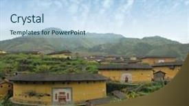  Presentation with center of the earth - Slide deck with hakka has a long history background and a sky blue colored foreground