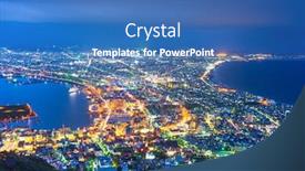  Presentation with hokkaido - Cool new PPT theme with hakodate-hokkaido-japan-city-skyline backdrop and a teal colored foreground