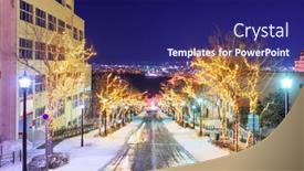  Presentation with hokkaido - Beautiful slides featuring hakodate-hokkaido-japan-on-hachiman backdrop and a navy blue colored foreground