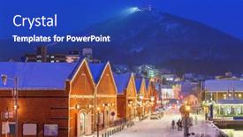  Presentation with hokkaido - PPT layouts with hakodate-hokkaido-japan background and a royal blue colored foreground