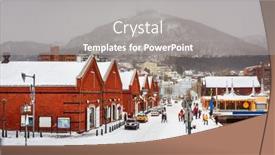  Presentation with hokkaido - Beautiful PPT theme featuring hakodate-hokkaido-japan backdrop and a gray colored foreground