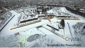  Presentation with fort - Cool new slide deck with hakodate-japan-at-fort-goryokaku backdrop and a light blue colored foreground