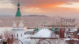  Presentation with orthodox - PPT theme enhanced with hakodate-japan-orthodox-church background and a coral colored foreground