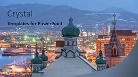  Presentation with orthodox - Beautiful PPT layouts featuring hakodate-japan-orthodox-church backdrop and a teal colored foreground