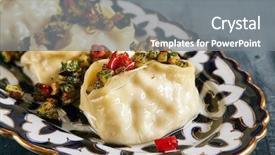  Presentation with momos - Audience pleasing PPT layouts consisting of halal - manti mantu or manty backdrop and a gray colored foreground