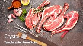  Presentation with halal - Cool new theme with halal - racks of lamb ready backdrop and a violet colored foreground