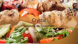  Presentation with kebab - Audience pleasing presentation theme consisting of ethnic food - shish kebab backdrop and a gold colored foreground
