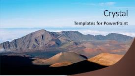  Presentation with volcano - Beautiful slide set featuring haleakala volcano crater in haleakala national park hawaii backdrop and a light blue colored foreground