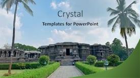  Presentation with india temple - Cool new PPT theme with halebeedu-karnataka-india-october-31 backdrop and a light blue colored foreground
