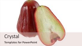  Presentation with tropical fruit - Presentation design with half - sweet ripe rose apple background and a  colored foreground