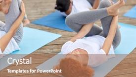  Presentation with ankle - Colorful presentation design enhanced with half ankle to knee supine backdrop and a coral colored foreground