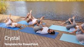  Presentation with healthy lifestyle - Slide deck with half ankle to knee supine background and a coral colored foreground