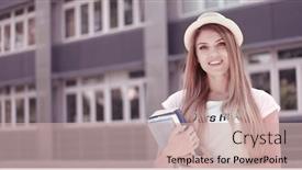  Presentation with body - Presentation design with scholarship - half body shot background and a soft green colored foreground