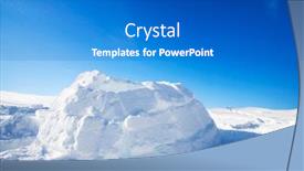  Presentation with half white and half bright coloured - Theme featuring half built igloo background and a cobalt blue colored foreground