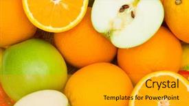  Presentation with drone pour la détéction des oranges - PPT theme enhanced with half cut oranges and apples background and a gold colored foreground