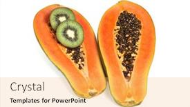  Presentation with papaya - PPT theme having infographic options triangles square background and a lemonade colored foreground