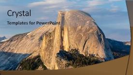  Presentation with rock - Presentation consisting of half dome rock formation close background and a light blue colored foreground