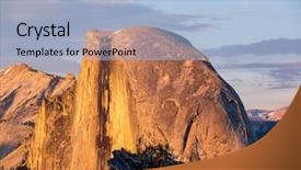  Presentation with rock - Colorful PPT theme enhanced with half dome rock formation close backdrop and a light blue colored foreground
