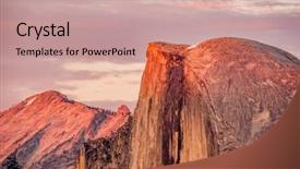  Presentation with rock - Presentation theme consisting of half dome rock formation close background and a coral colored foreground
