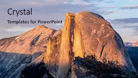  Presentation with rock - Slide deck having half dome rock formation close background and a light blue colored foreground