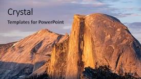  Presentation with rock - PPT theme with half dome rock formation close background and a light gray colored foreground