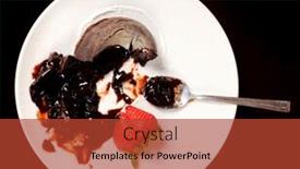  Presentation with chocolate strawberry - Slides with half eaten chocolate dessert with strawberry background and a red colored foreground