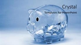  Presentation with empty - Beautiful theme featuring bankroll - half-empty moneybox - monochrome photography backdrop and a light blue colored foreground