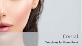  Presentation with eye care - Slide set featuring half-face-of-a-woman background and a light gray colored foreground