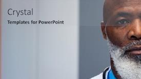  Presentation with doctor african - PPT layouts with half-face-portrait-of-african background and a  colored foreground