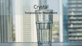  Presentation with filling water glass - Beautiful slide deck featuring half filled glass of water backdrop and a light blue colored foreground
