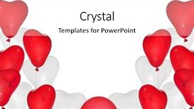  Presentation with balloons - Audience pleasing theme consisting of half frame from heart shape balloons isolated on white background backdrop and a white colored foreground