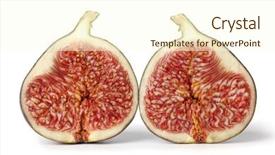  Presentation with helva fresh sliced halva - Presentation theme consisting of half fresh figs on plain background and a  colored foreground