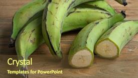  Presentation with unripe - Cool new PPT theme with half fresh green unripe banana backdrop and a tawny brown colored foreground