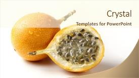  Presentation with passion fruit - Beautiful slides featuring half grenadilla - passion fruit backdrop and a cream colored foreground