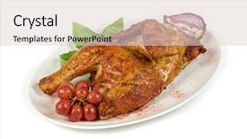  Presentation with art white gray grey - Colorful PPT theme enhanced with half grilled chicken closeup backdrop and a lemonade colored foreground