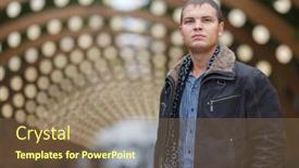  Presentation with black man - Slide deck enhanced with half-length-portrait-of-young background and a violet colored foreground