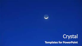  Presentation with blue sky - Amazing presentation theme having half-moon in blue sky backdrop and a royal blue colored foreground
