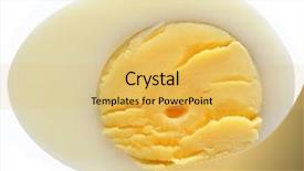  Presentation with egg - PPT theme enhanced with half of a hard-boiled egg over a white background background and a yellow colored foreground