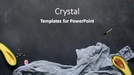  Presentation with keto - PPT theme featuring half-of-avocado-with-blue background and a dark gray colored foreground