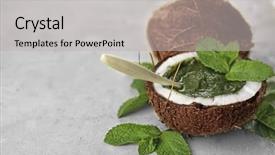  Presentation with coconut - Slide deck featuring half of coconut with chutney background and a  colored foreground