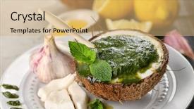  Presentation with coconut - Beautiful slide deck featuring half of coconut with chutney backdrop and a  colored foreground