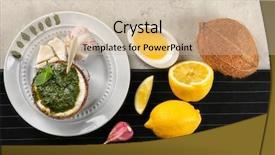  Presentation with coconut - Slide deck having half of coconut with chutney background and a  colored foreground