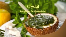  Presentation with coconut and bamboo - Colorful slide set enhanced with half of coconut with chutney backdrop and a  colored foreground