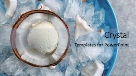  Presentation with coconut shell - Audience pleasing presentation theme consisting of half of coconut with fresh backdrop and a light blue colored foreground