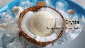  Presentation with coconut ice cream - Beautiful slide set featuring half of coconut with fresh backdrop and a mint green colored foreground