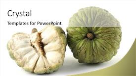  Presentation with custard apple kulfi - Audience pleasing presentation theme consisting of half of custard apple backdrop and a white colored foreground