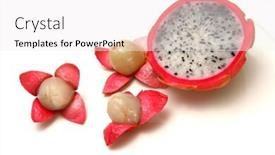  Presentation with dragon-fruit - PPT theme having half-of-dragon-fruit background and a white colored foreground