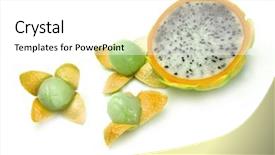  Presentation with dragon fruit - Colorful slide deck enhanced with half of dragon fruit backdrop and a white colored foreground