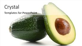  Presentation with fresh avocado - Audience pleasing slide deck consisting of half of fresh avocado isolated backdrop and a white colored foreground