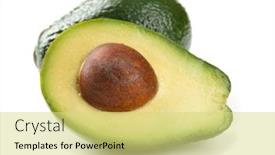  Presentation with fresh avocado - Slides having half of fresh avocado isolated on white background and a yellow colored foreground